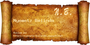 Nyemetz Belinda névjegykártya